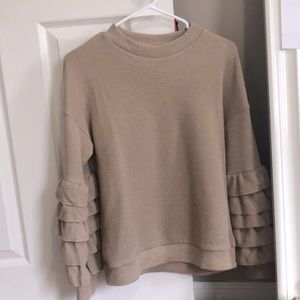 Ruffle sleeve sweater